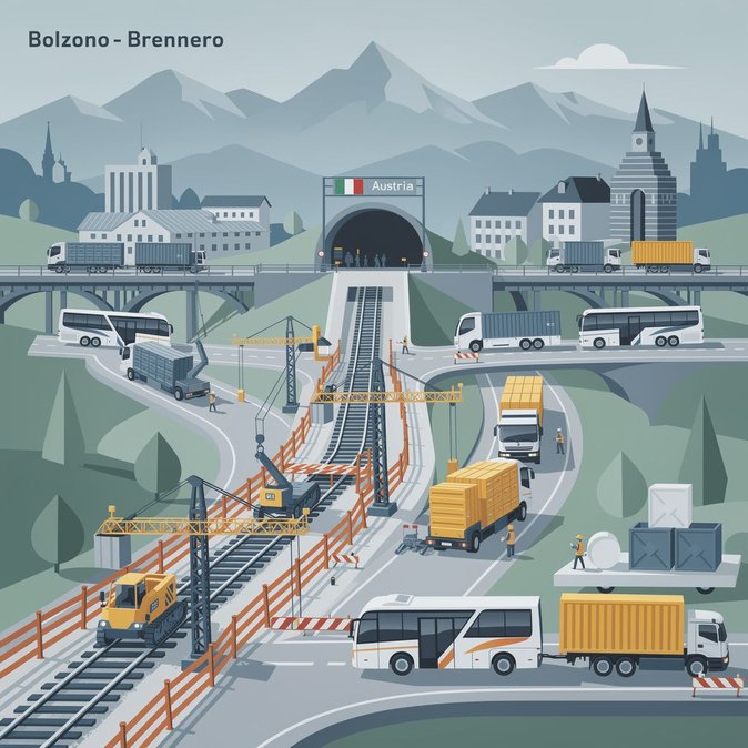 Fermeture du corridor ferroviaire du Brenner du 18 juillet au 1er août pour travaux de maintenance ; des bus de remplacement seront mis en place