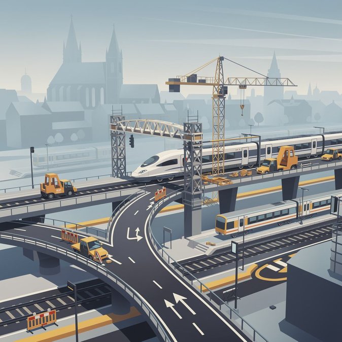 Deutsche Bahn advierte sobre interrupciones en verano debido a obras en puente que afectan el centro de Erfurt