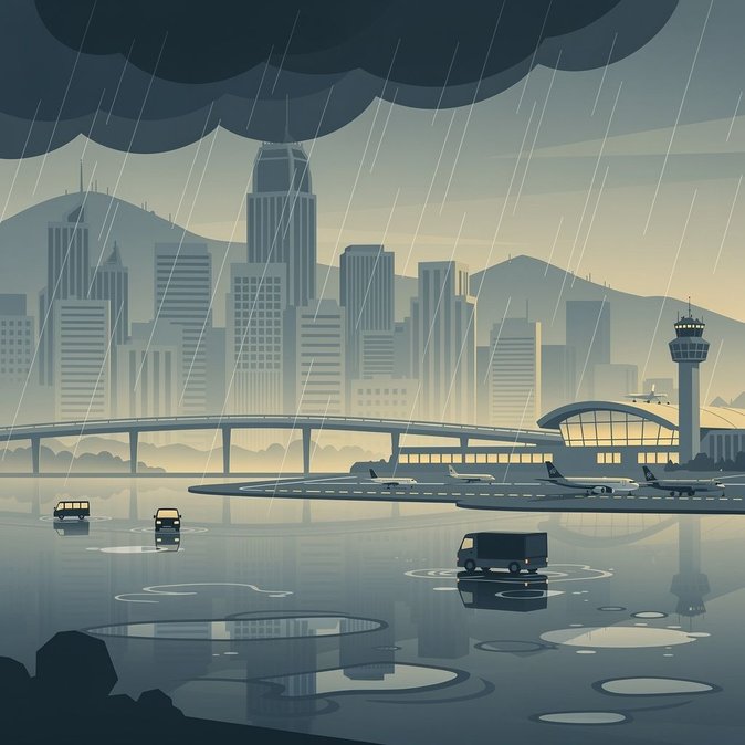 Tormenta Amber provoca inundaciones repentinas y alertas de viaje en todo Hong Kong