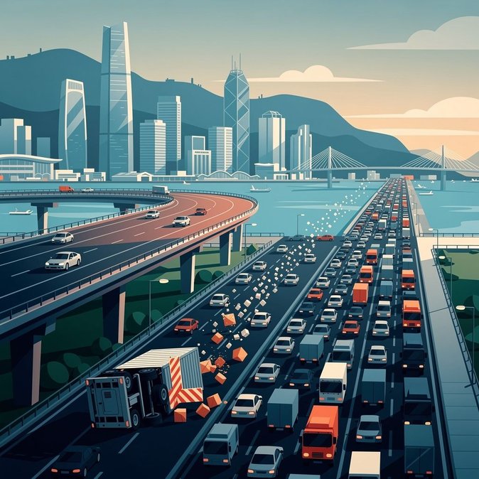 Enquête ouverte après qu’un accident de camion a paralysé l’autoroute de l’aéroport de Hong Kong aux heures de pointe