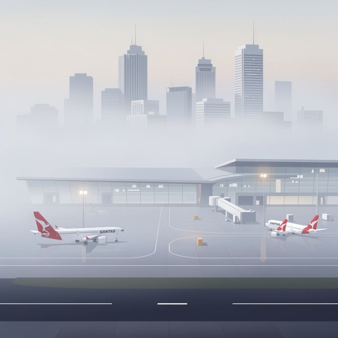 Flight-tracking data show multiple Qantas domestic services delayed on 22 June amid Sydney weather disruption