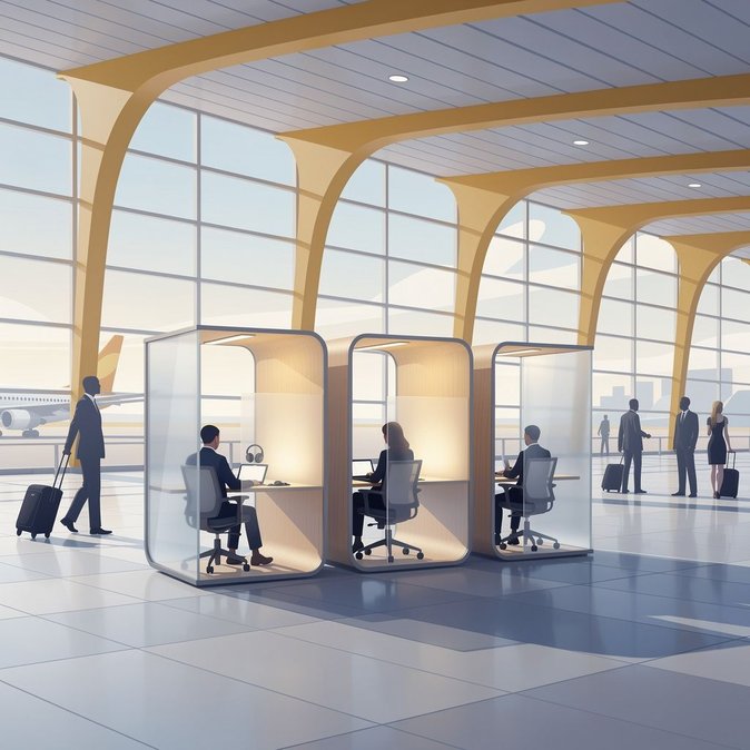 Der Flughafen Barajas installiert private „Pôdo“-Arbeitskabinen für mobile Berufstätige