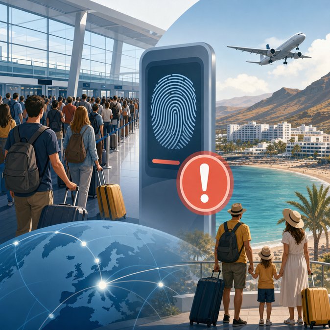 Biometric ‘EES’ glitches create three-hour passport queues at Gran Canaria Airport, sparking calls for Spain to ease checks