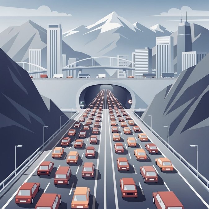 Túnel de carretera de Gotardo: pronóstico de tráfico para el fin de semana advierte de colas de hasta 7 km en dirección norte el 27 de septiembre