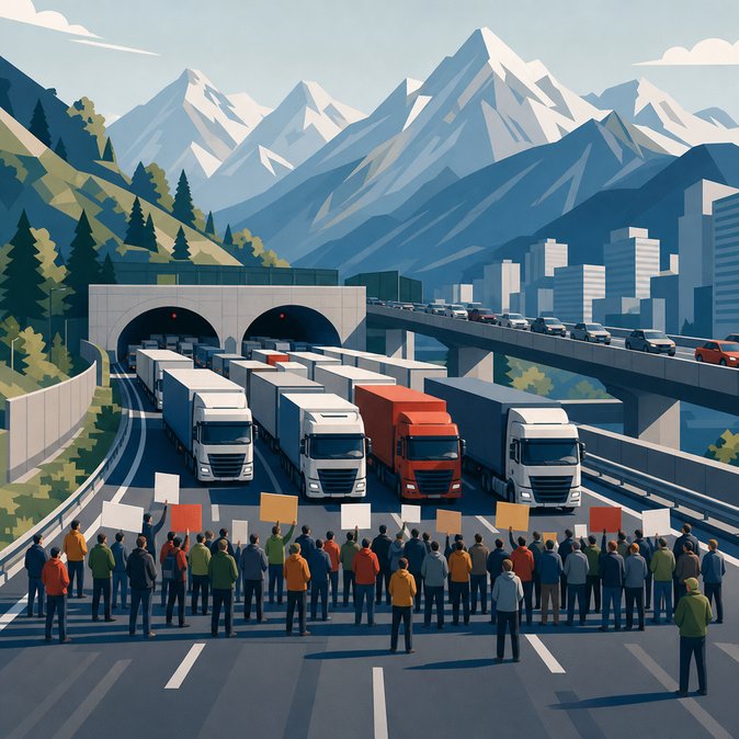 Protest Blocks Brenner Motorway, Disrupting Germany-Italy Road Corridor