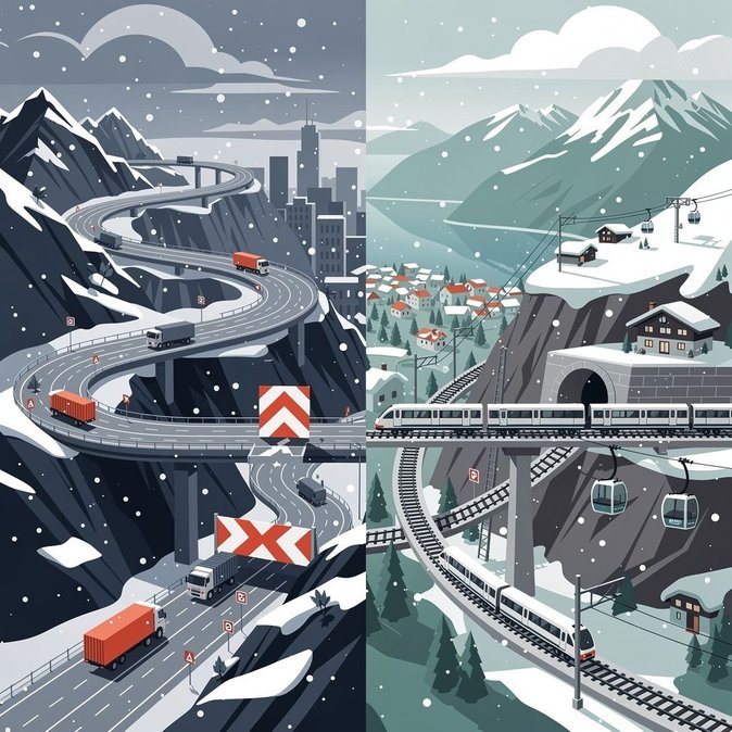 Cierres en los pasos de Gotthard, Grimsel y Furka por primeras nevadas afectan el corredor de carga norte-sur en Suiza