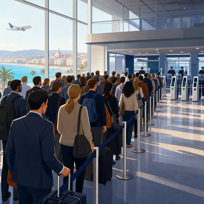 Nice Airport Sees 120-Metre Passport-Control Queues as Staffing Squeeze Bites