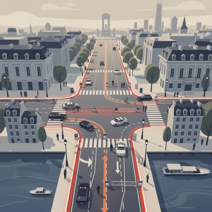 París establece un amplio perímetro de seguridad y prohíbe el estacionamiento para la misa en la Concordia y la comitiva papal