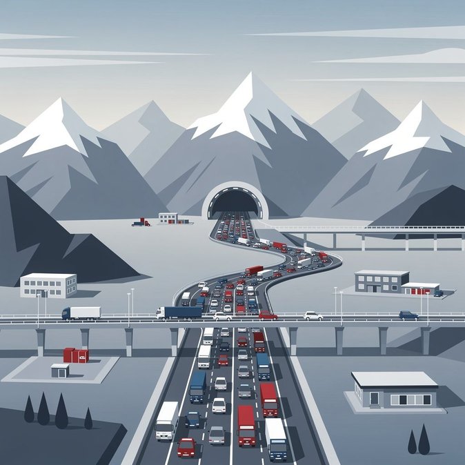 18 kilomètres de bouchons au tunnel du Gothard alors que le trafic est à son pic estival