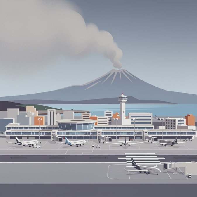 Cinzas do Etna provocam fechamento total do Aeroporto Fontanarossa, em Catânia, durante todo o dia