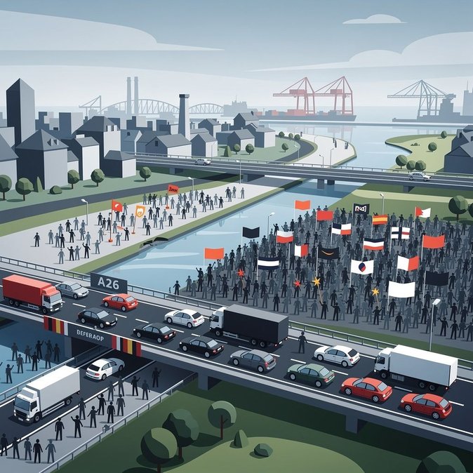 Alerta en el Transporte por Carretera: Protesta de 2,000 Personas Contra el Canal Sena-Norte de Europa Programada para el 11 de Julio