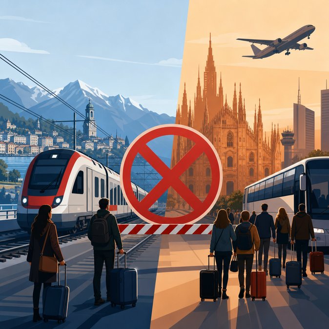 Italian 24-hour rail strike halts TILO cross-border services, forces bus shuttles to Malpensa