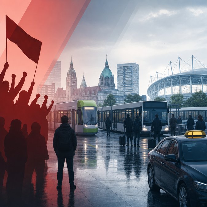 Two-day ÜSTRA and Regiobus strike paralyses Hannover public transport
