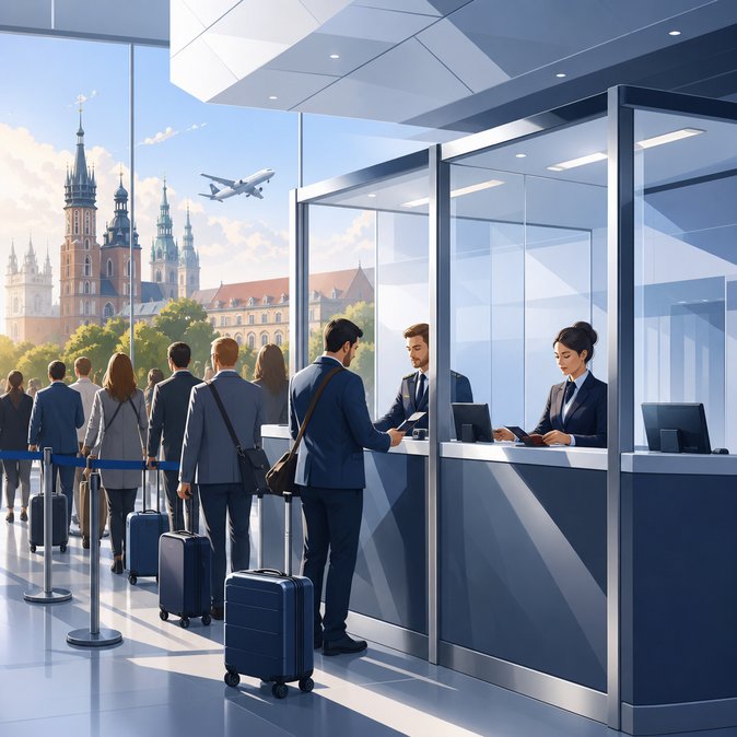 Krakow Airport to Double Passport Booths for Non-Schengen Departures