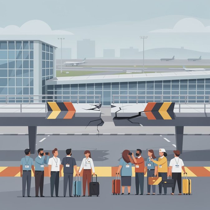Passerelle reliant les quartiers à l’aéroport de Guarulhos de nouveau fermée, perturbant les déplacements des travailleurs