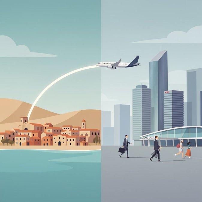 شركة إيتا إيرويز تطرح رحلات الخدمة العامة الجديدة بين ألغيرو وميلانو ليناتي للبيع