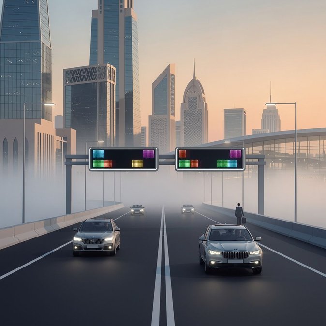 Ripristino dei limiti di velocità variabili sulle autostrade di Abu Dhabi a causa degli allarmi nebbia vicino all'Aeroporto Internazionale Zayed