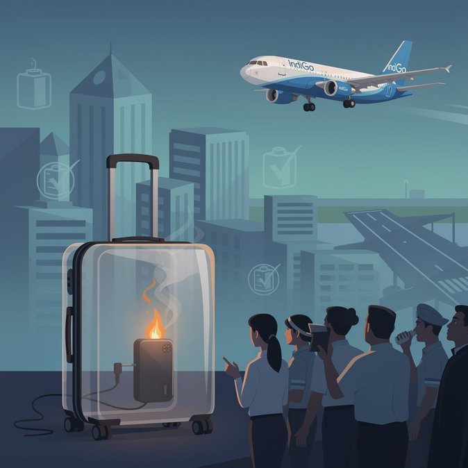 IndiGo desvía vuelo Delhi-Chennai a Hyderabad tras incendio de batería externa de un pasajero