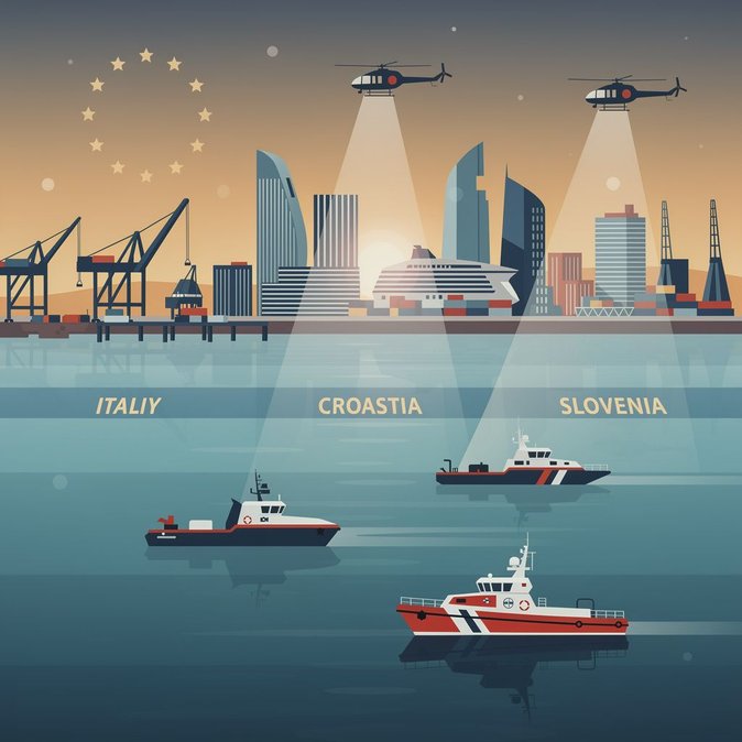 Italië, Kroatië en Slovenië houden gezamenlijke zoek- en reddingsoefening in de Golf van Triëst om grensoverschrijdende maritieme samenwerking te verbeteren