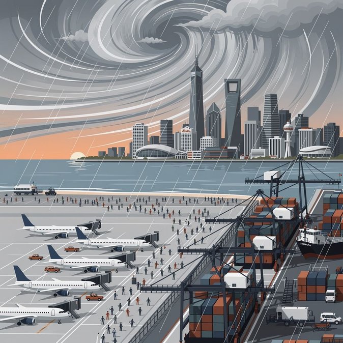 El tifón Bavi cancela vuelos y cierra puertos en el este de China, causando grandes trastornos a los viajeros de negocios