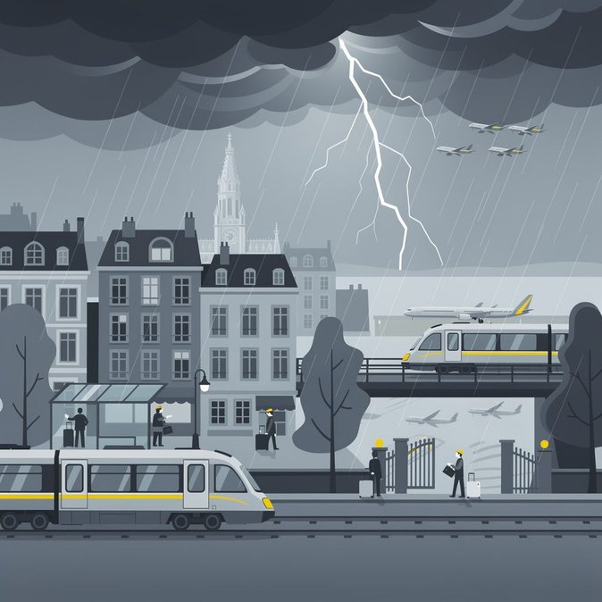 Severe thunderstorms prompt authorities to close parks and warn travellers across Belgium on 28 June