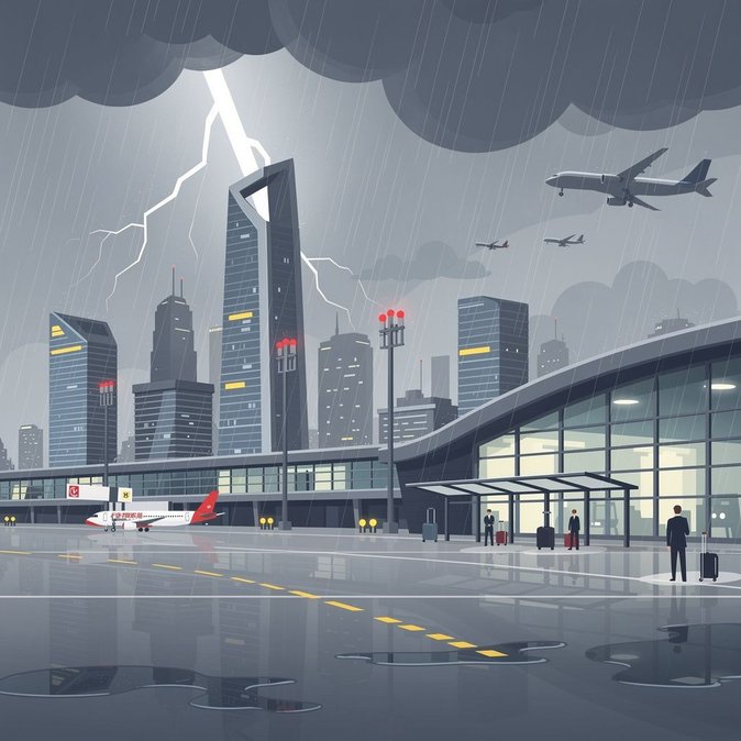 مطار شنتشن يعلن حالة تأهب صفراء بسبب الأمطار الغزيرة التي أدت إلى إلغاء أكثر من 100 رحلة