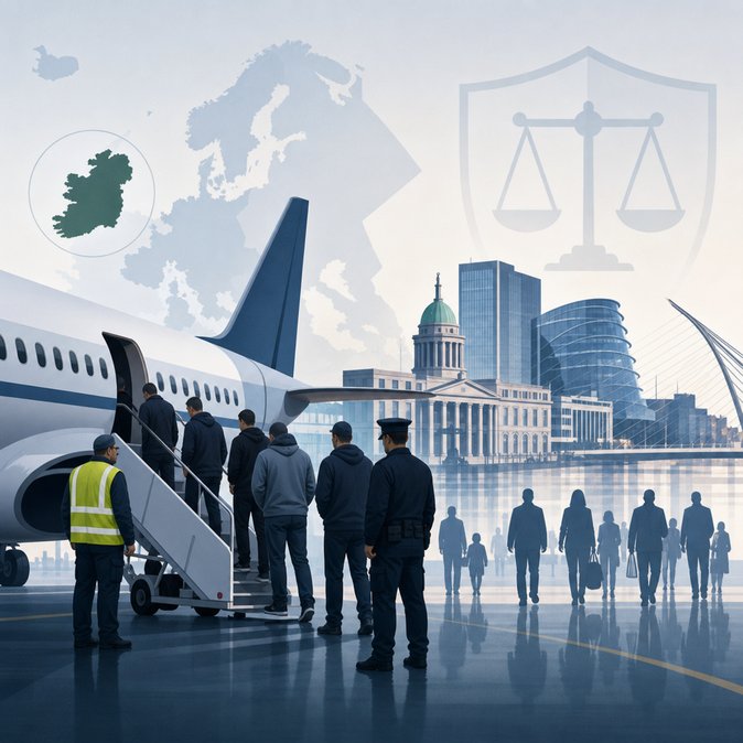 Ireland charters removal flight to deport 34 convicted EU nationals under Free Movement Directive