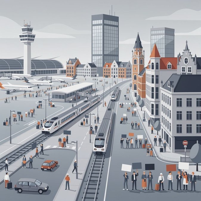 Three-day nationwide strike over austerity begins, hitting Belgian airports and public transport