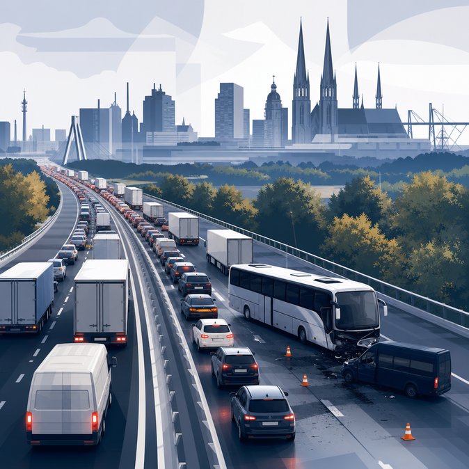 Fifteen-kilometre jam on A4 corridor disrupts west-bound freight and business travel
