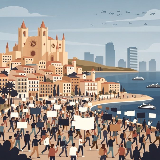 Des dizaines de milliers de personnes manifestent à Palma de Majorque contre le tourisme de masse et la crise du logement