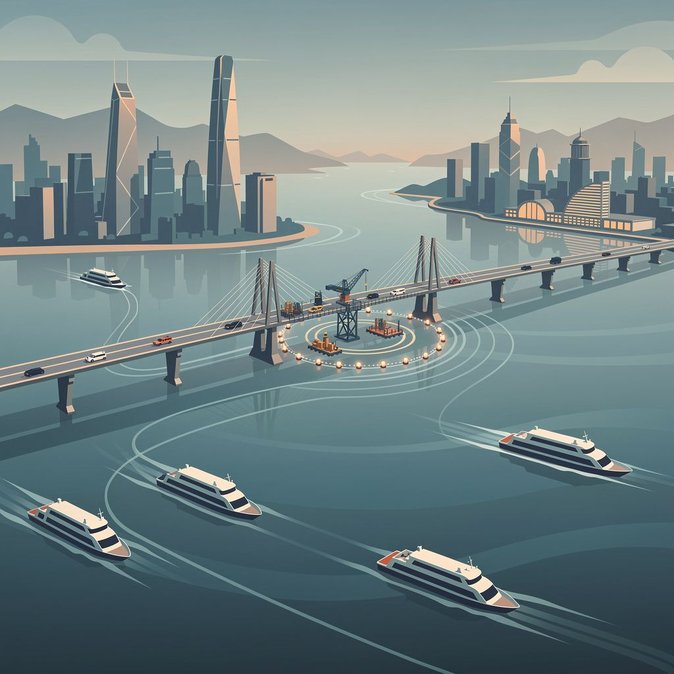 Des travaux maritimes d'un an à l'est de l'île artificielle du pont Hong Kong–Zhuhai–Macau pourraient modifier les trajets des ferries passagers