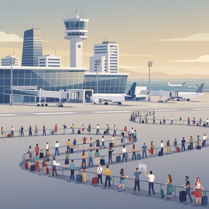 General strike triggers hours-long queues at Larnaca Airport
