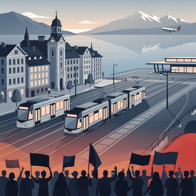 La red de transporte de Ginebra detiene tranvías y trolebuses tras manifestación anti-G7 que se extiende a territorio francés