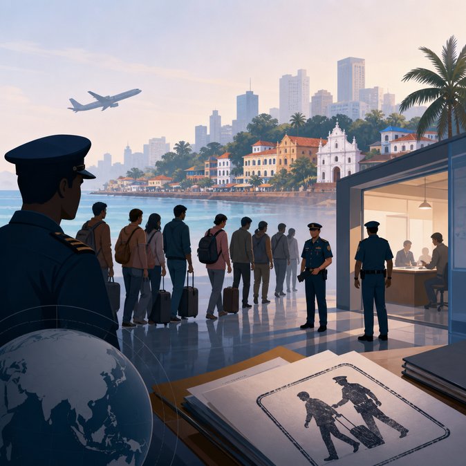 Goa FRRO Intensifies Overstay Crackdown, Deports Nine Foreign Nationals
