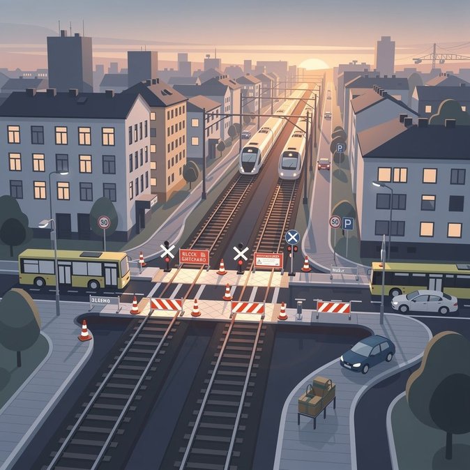 Częstochowa Rail Crossings to Close for a Week as PKP PLK Modernises Mainline
