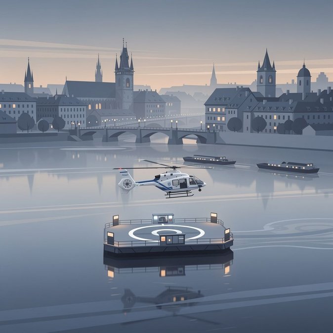 Praga adjudica contrato para el primer helipuerto flotante, prometiendo acceso aéreo médico 24/7 a partir de 2027