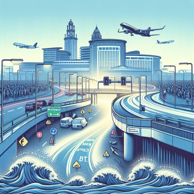 Flooding Near Birmingham Airport Shuts A4545, Snarling Half-Term Travel