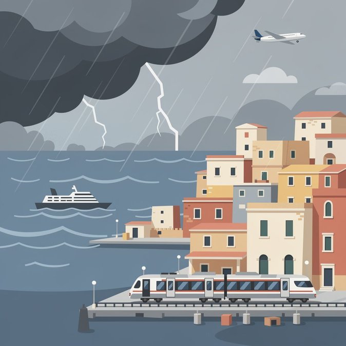 Alerta amarilla por condiciones meteorológicas en Calabria, Sicilia y Cerdeña activa recomendaciones de viaje