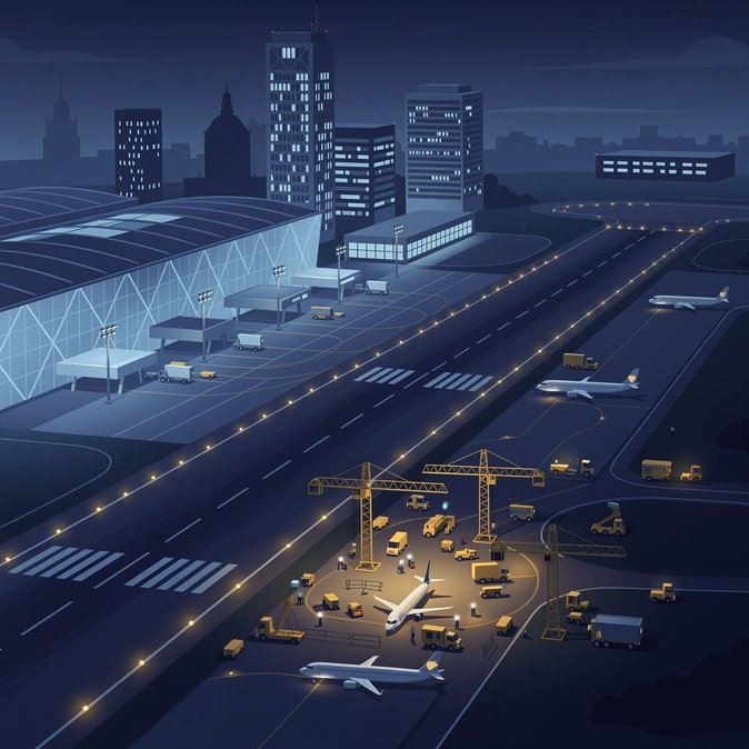 Cierre Nocturno de la Pista 16/34 del Aeropuerto de Viena el 26 y 27 de Julio para Mantenimiento Crucial de Verano