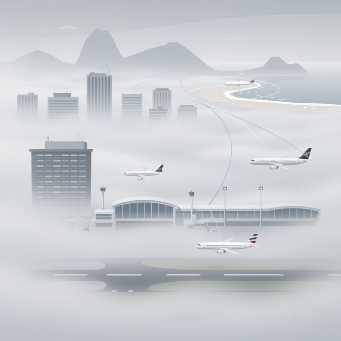 Densa niebla cierra los aeropuertos Galeão y Santos Dumont en Río, desviando 14 vuelos