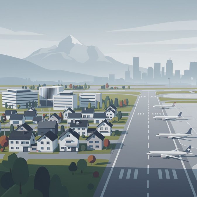 El suburbio de Zúrich, Glattfelden, presenta una objeción formal al plan de ampliación de la pista del aeropuerto de Zúrich