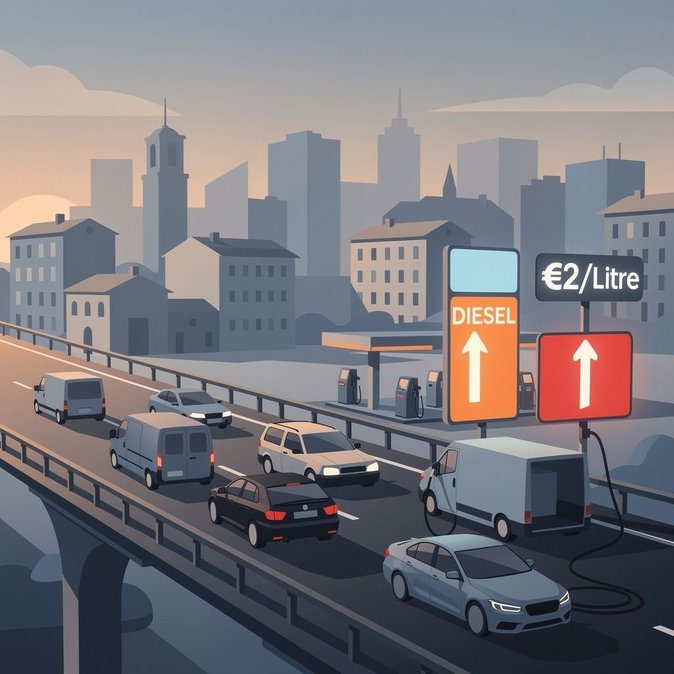 Fuel-tax reinstatement pushes Italian motorway diesel above €2/litre, hitting mobility budgets