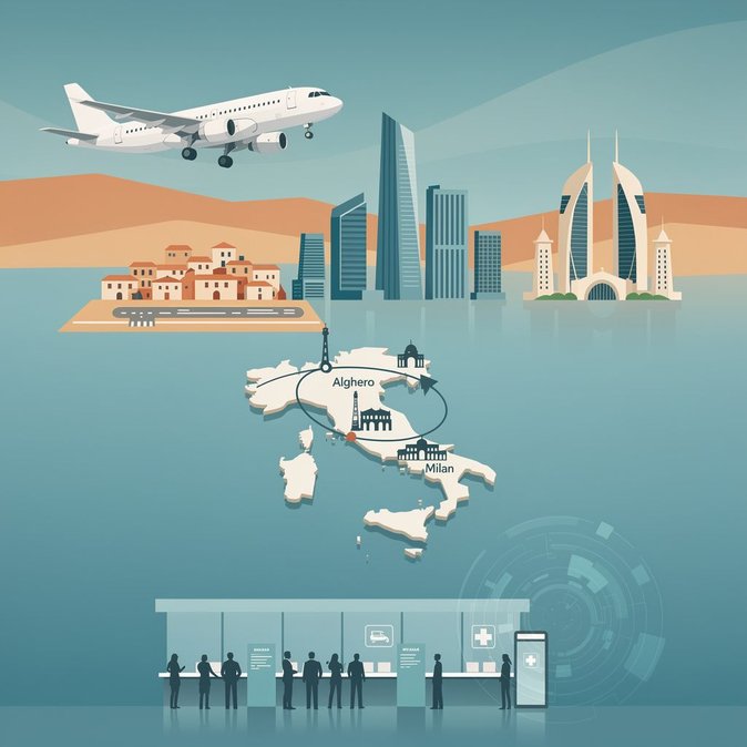شركة إيتا إيرويز تُحدث عملياتها الشتوية: تطلق خط الربط الخدمي الإجباري بين ألغيرو وميلانو، وتمدد تعليق الرحلات إلى الرياض ودبي، وتفرض تعبئة نموذج خاص بالإيبولا.