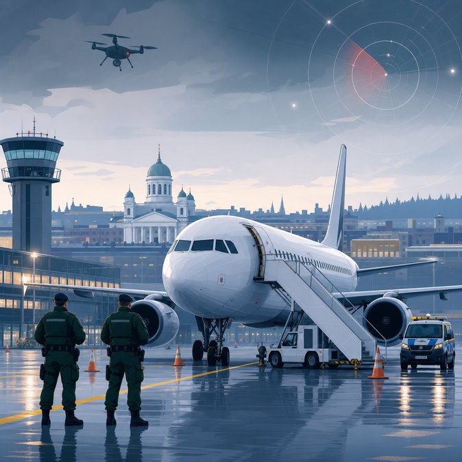 Russian charter flight diverted to Helsinki after Pulkovo drone shutdown; passengers remain on board