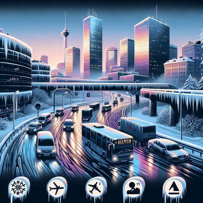 Icy Roads Snarl Southern Finland, Disrupting Airport Transfers and Cargo Haulage