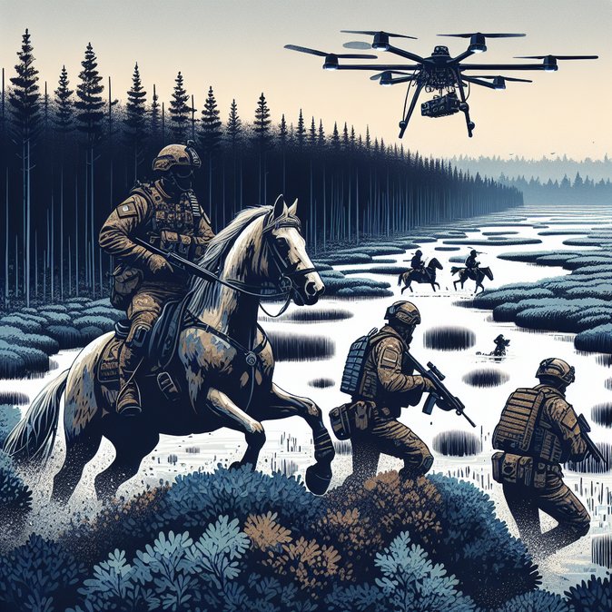 Mounted Territorial Troops Deployed to Plug Forest Gaps on Belarus Border