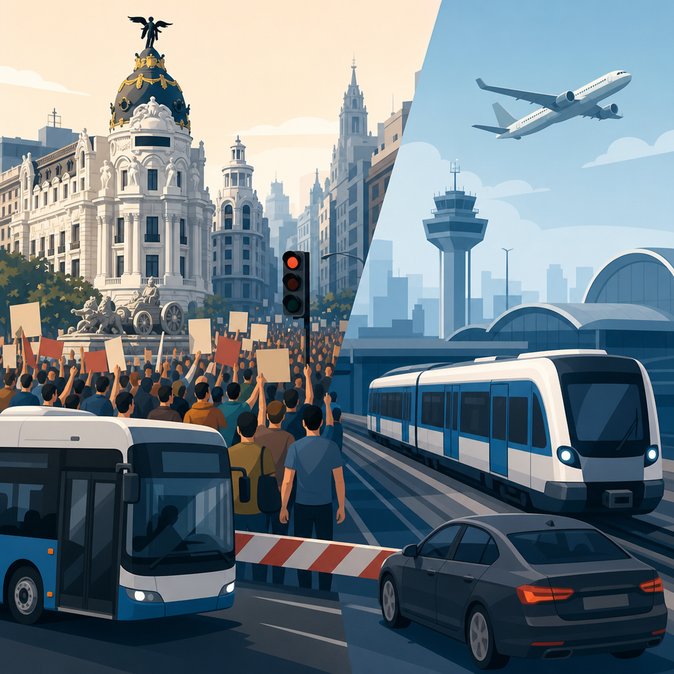 Madrid diverts Airport Express and 25 other bus routes during Cibeles protest