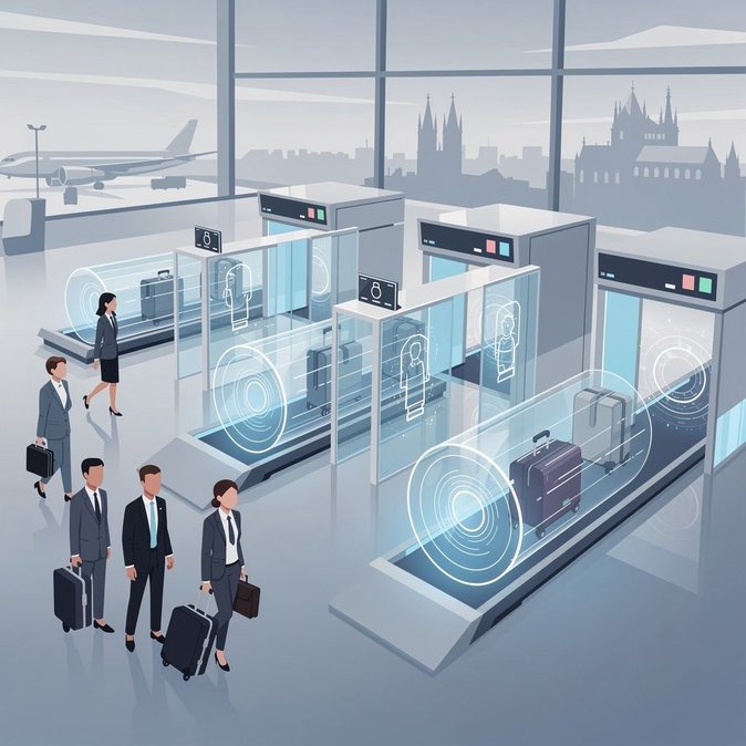 L'embarquement par reconnaissance faciale et les scanners adaptés aux liquides réduisent considérablement les files d'attente à l'aéroport de Prague