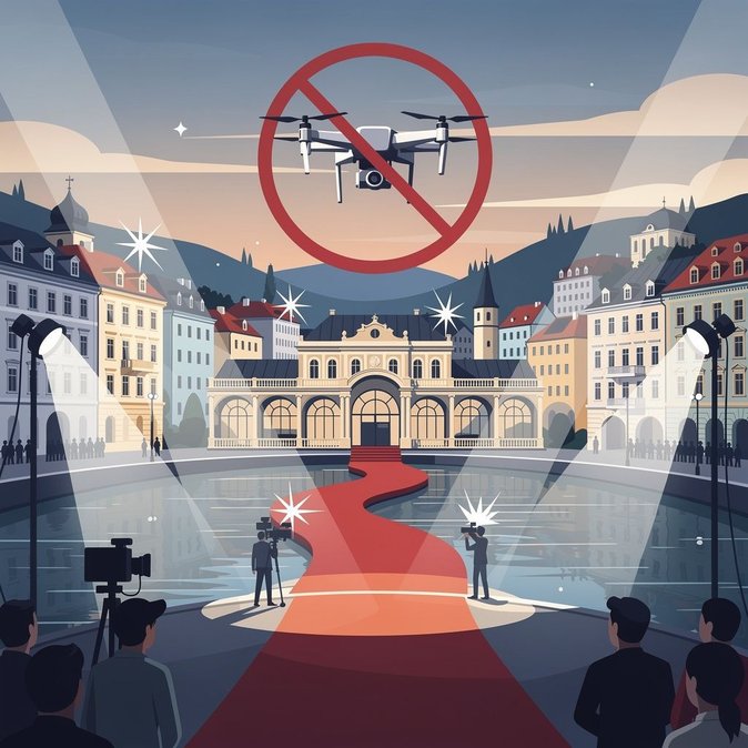 Zone d’exclusion aérienne pour drones lors du dernier jour du Festival du film de Karlovy Vary