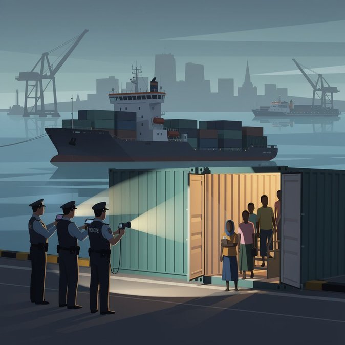 Seis migrantes argelinos rescatados de un contenedor sellado en el Europort de Rosslare